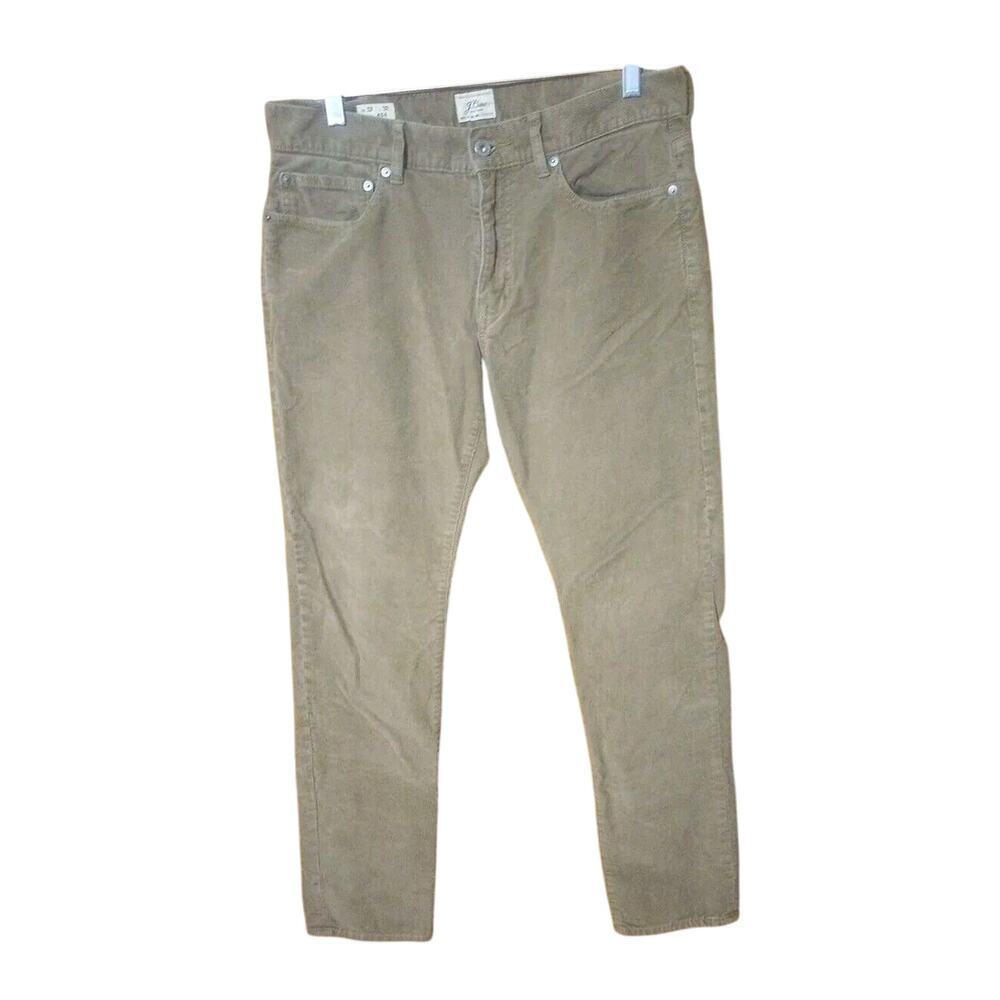 J. Crew 484 Corduroy Pants Mens 32x32 Slim Fit Straight Leg Brown Stretch Preppy